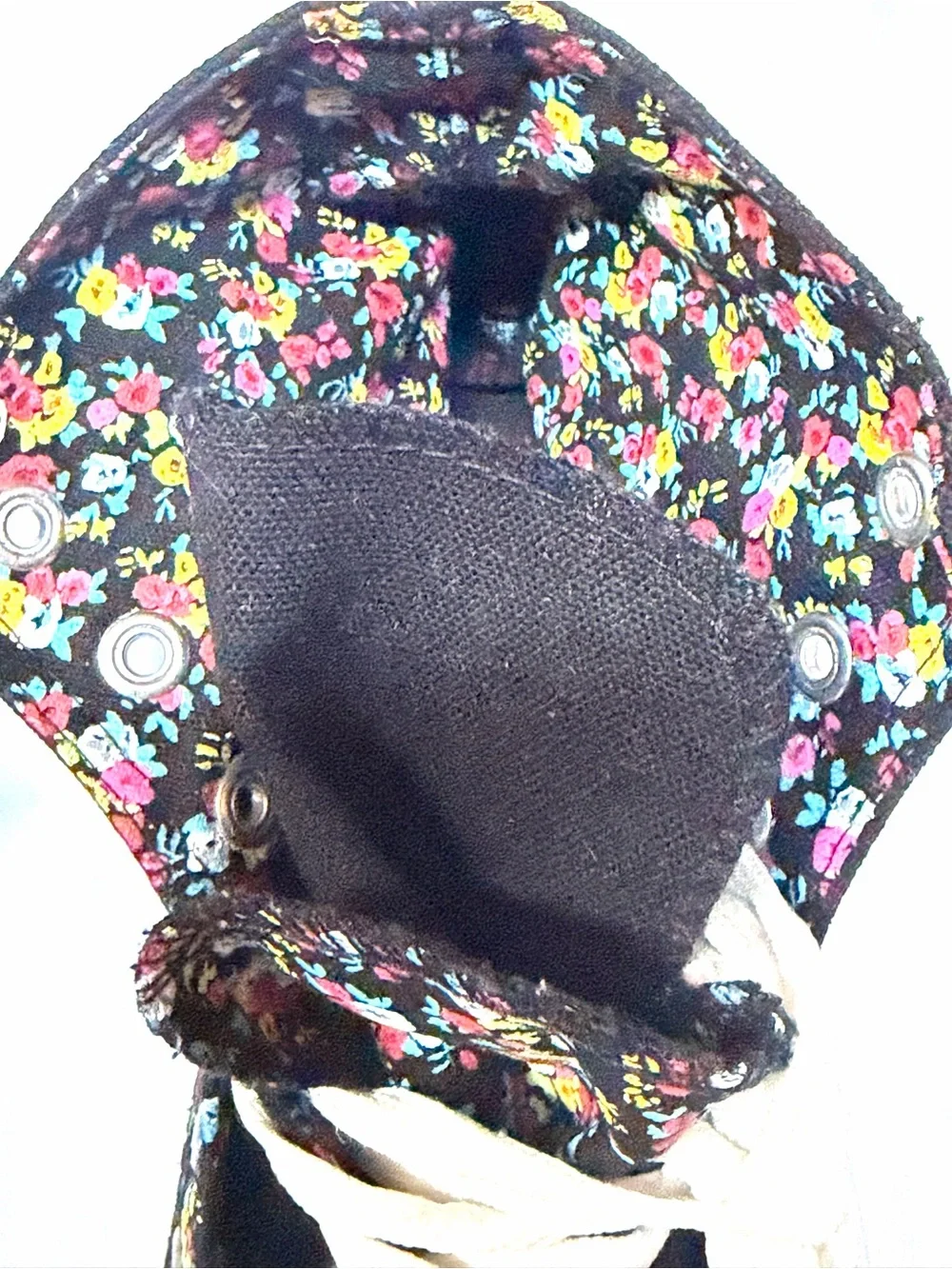 Wet Seal Black Floral hi top flip down variety ways to wear Lace-Up Shoe